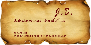 Jakubovics Donáta névjegykártya